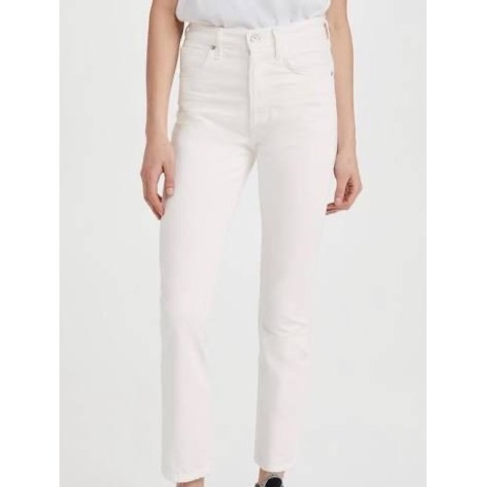 Citizens of Humanity Charlotte High Rise Straight Leg Jeans White 24